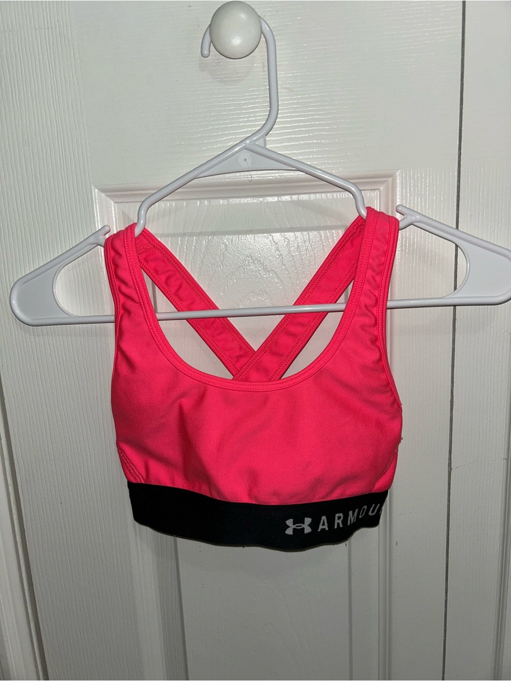Under Armour Hot Pink Sports Bra with Black Trim
